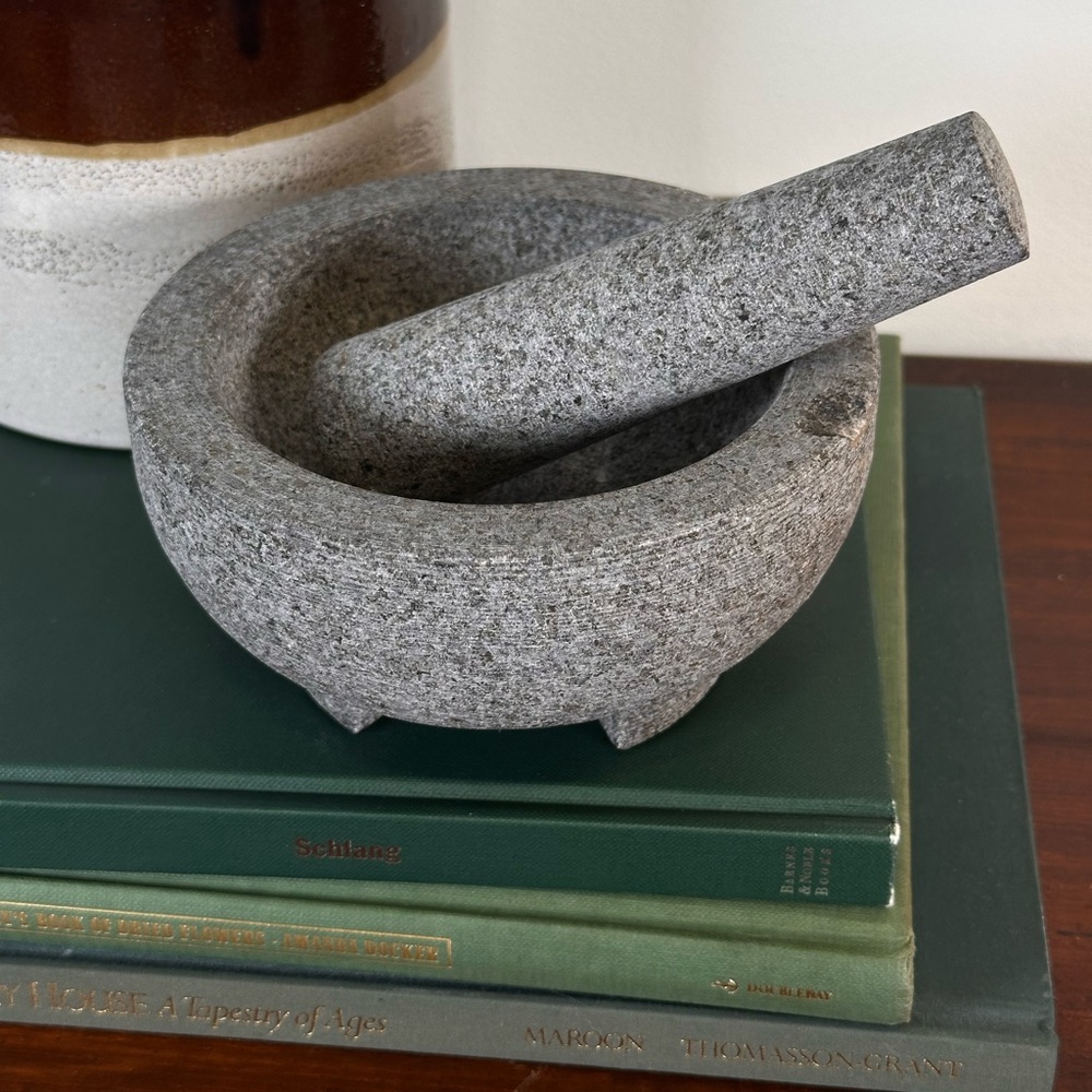 Gray Stone Mortar and Pestle - Picture 3 of 4